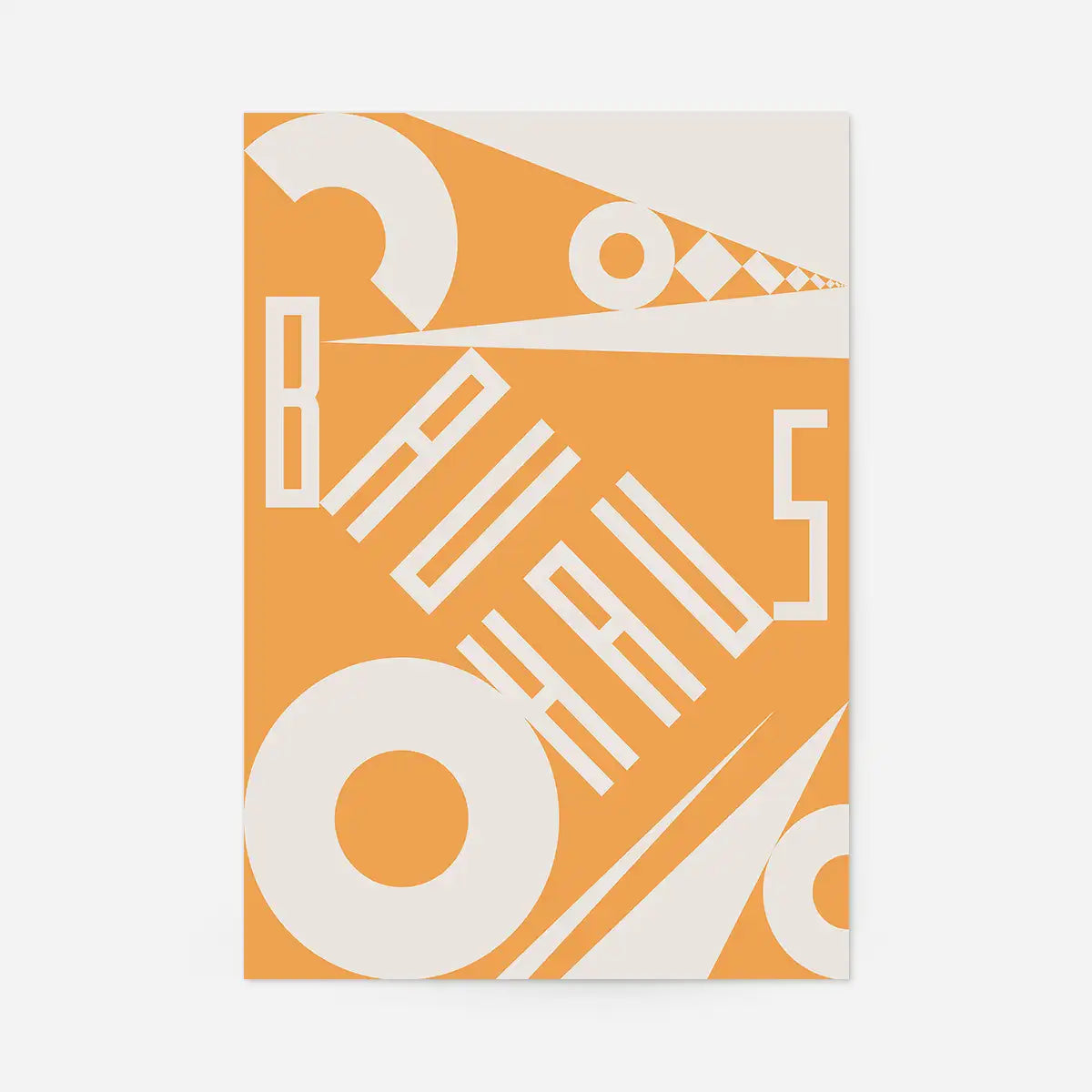 Bauhaus Sharp Angled Letters Orange Print