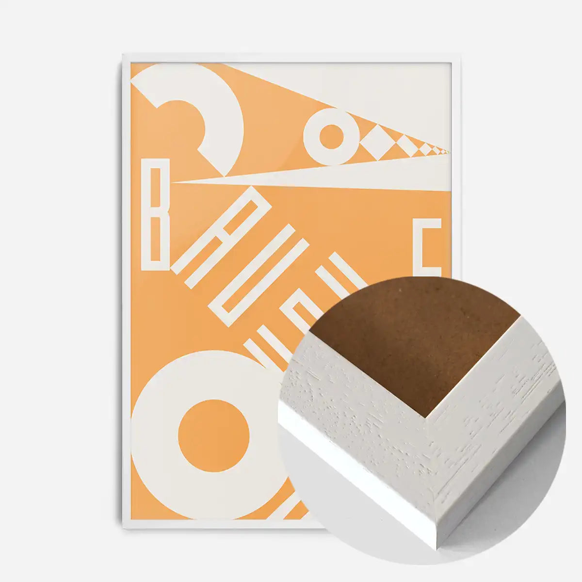 Bauhaus Sharp Angled Letters Orange Print