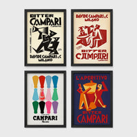 Set of 4 framed prints, vintage jazz concert posters: a "Nina & Miles" concert poster; an "Ella" concert poster; a "John Coltrane & Miles Davis" concert poster; and a "Billie Holiday" show poster — unframed