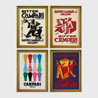 Set of 4 framed prints, vintage jazz concert posters: a "Nina & Miles" concert poster; an "Ella" concert poster; a "John Coltrane & Miles Davis" concert poster; and a "Billie Holiday" show poster — unframed