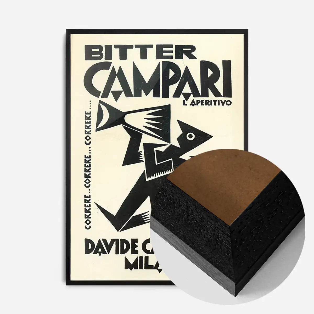 Vintage Black & White Megaphone Campari Drinks Print