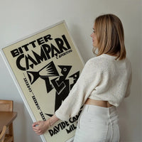 Vintage Black & White Megaphone Campari Drinks Print