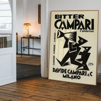 Vintage Black & White Megaphone Campari Drinks Print