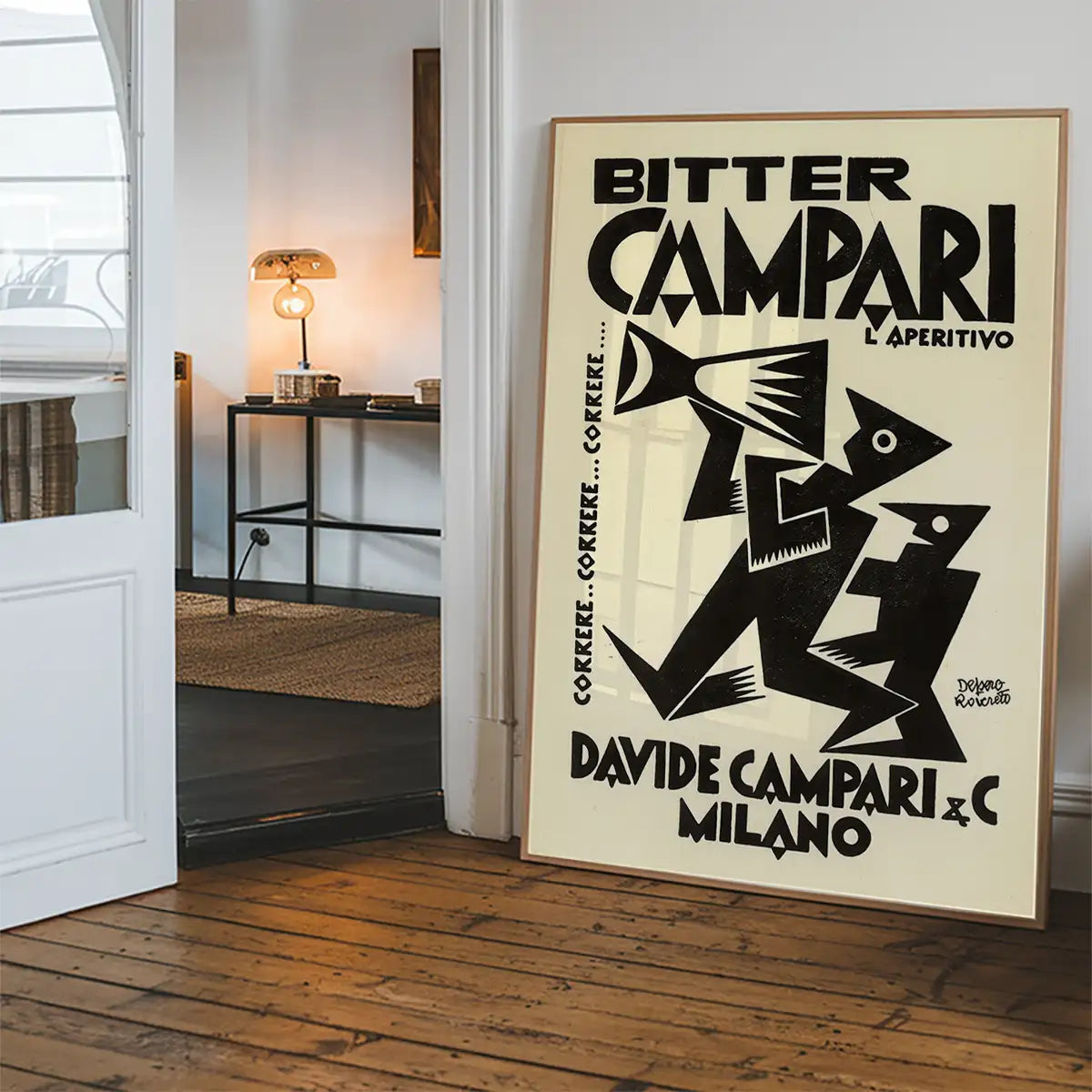 Vintage Black & White Megaphone Campari Drinks Print