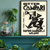 Vintage Black & White Megaphone Campari Drinks Print