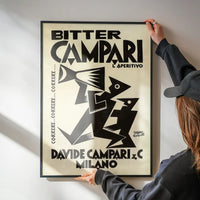 Vintage Black & White Megaphone Campari Drinks Print