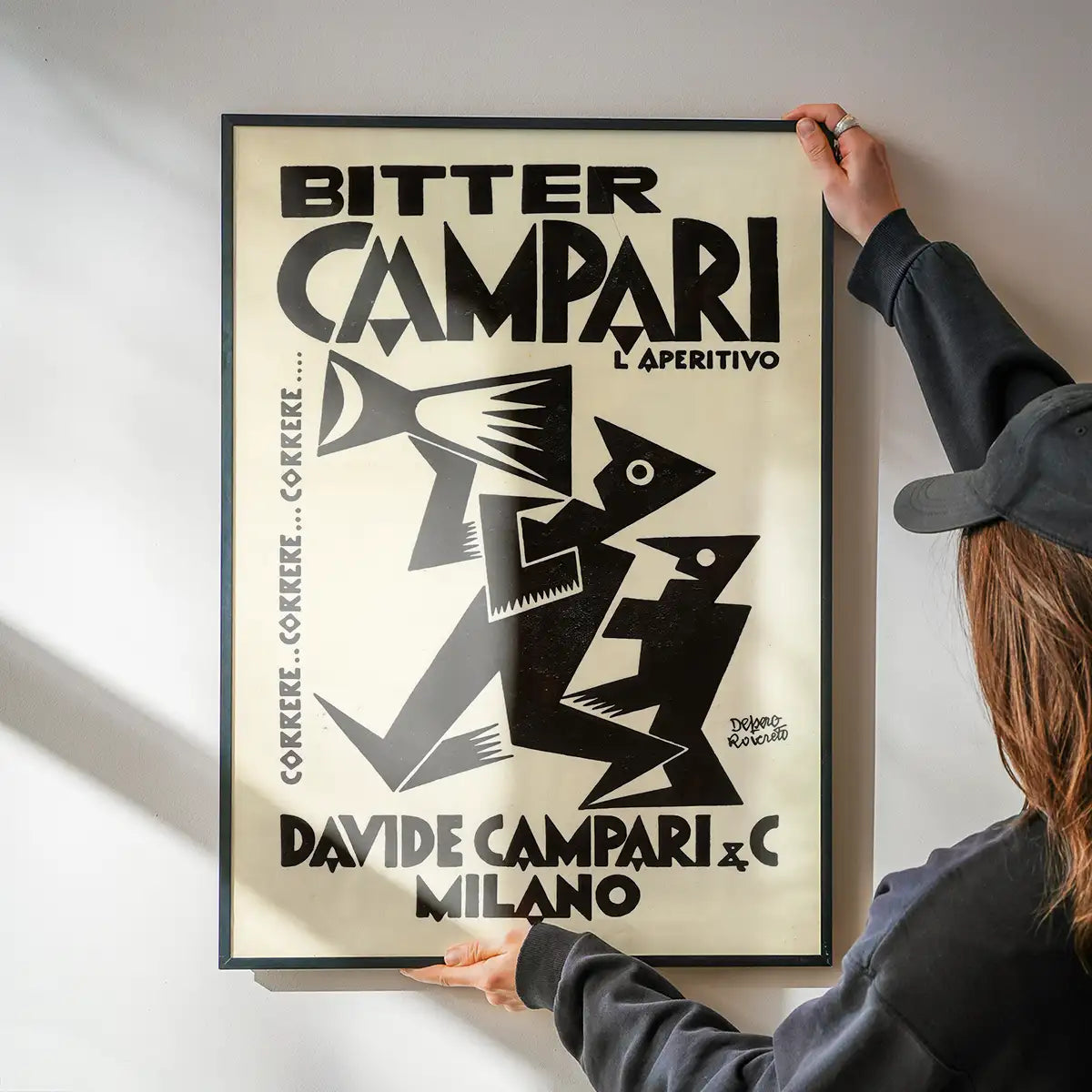 Vintage Black & White Megaphone Campari Drinks Print