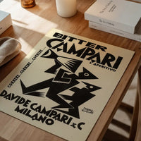 Vintage Black & White Megaphone Campari Drinks Print