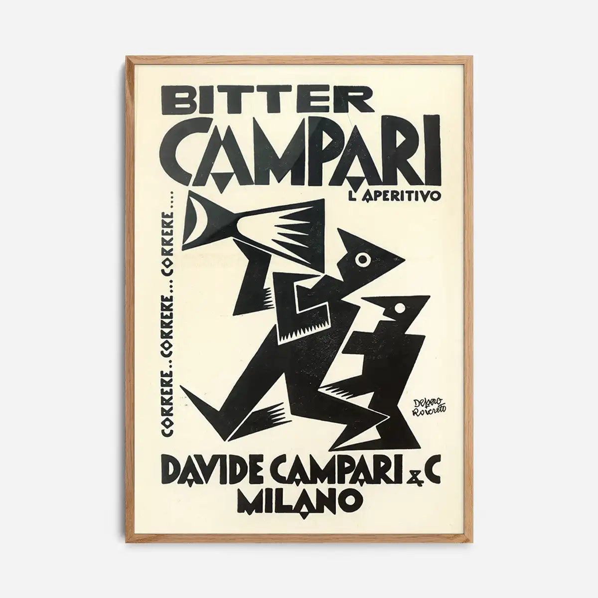 Vintage Black & White Megaphone Campari Drinks Print