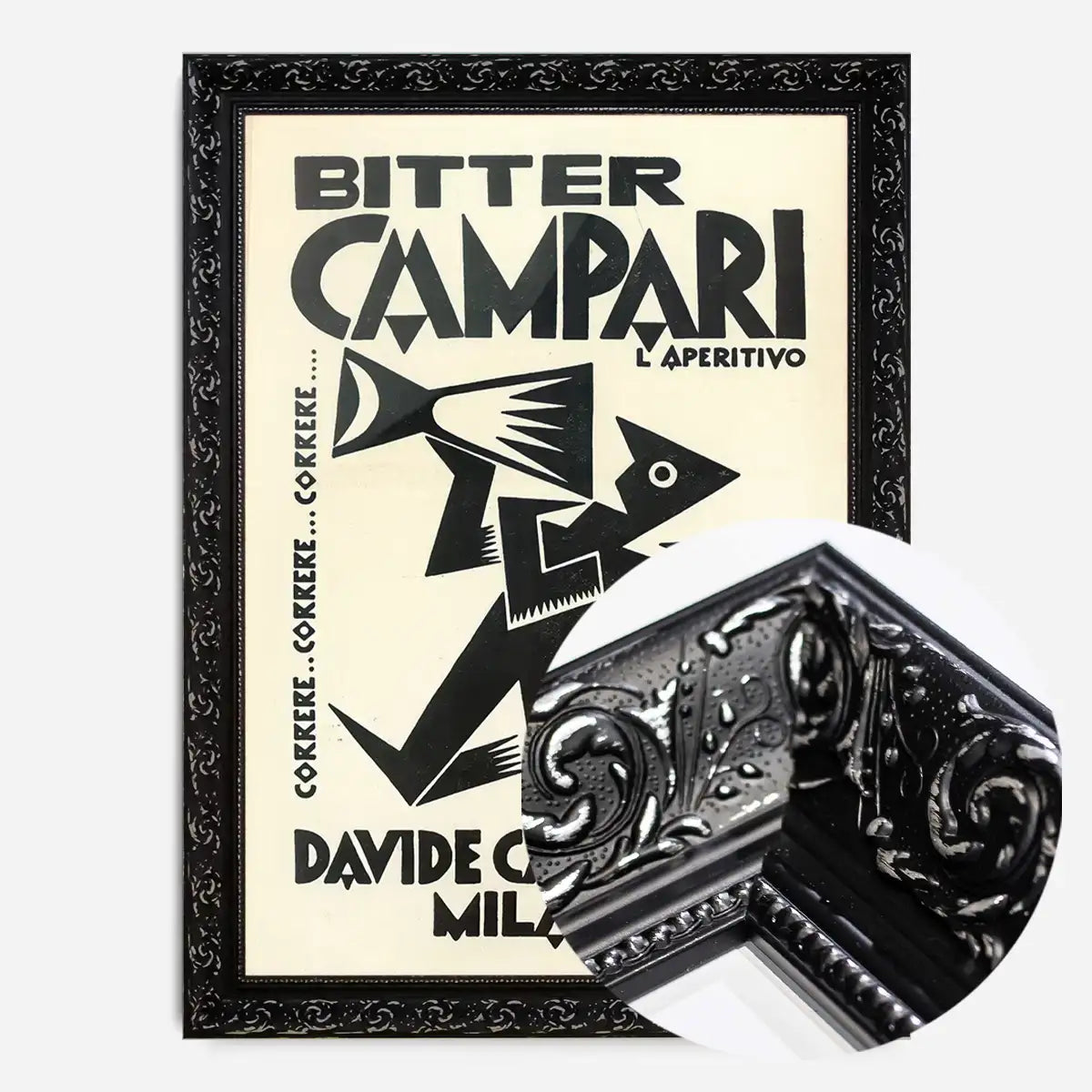 Vintage Black & White Megaphone Campari Drinks Print
