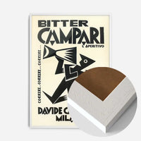 Vintage Black & White Megaphone Campari Drinks Print