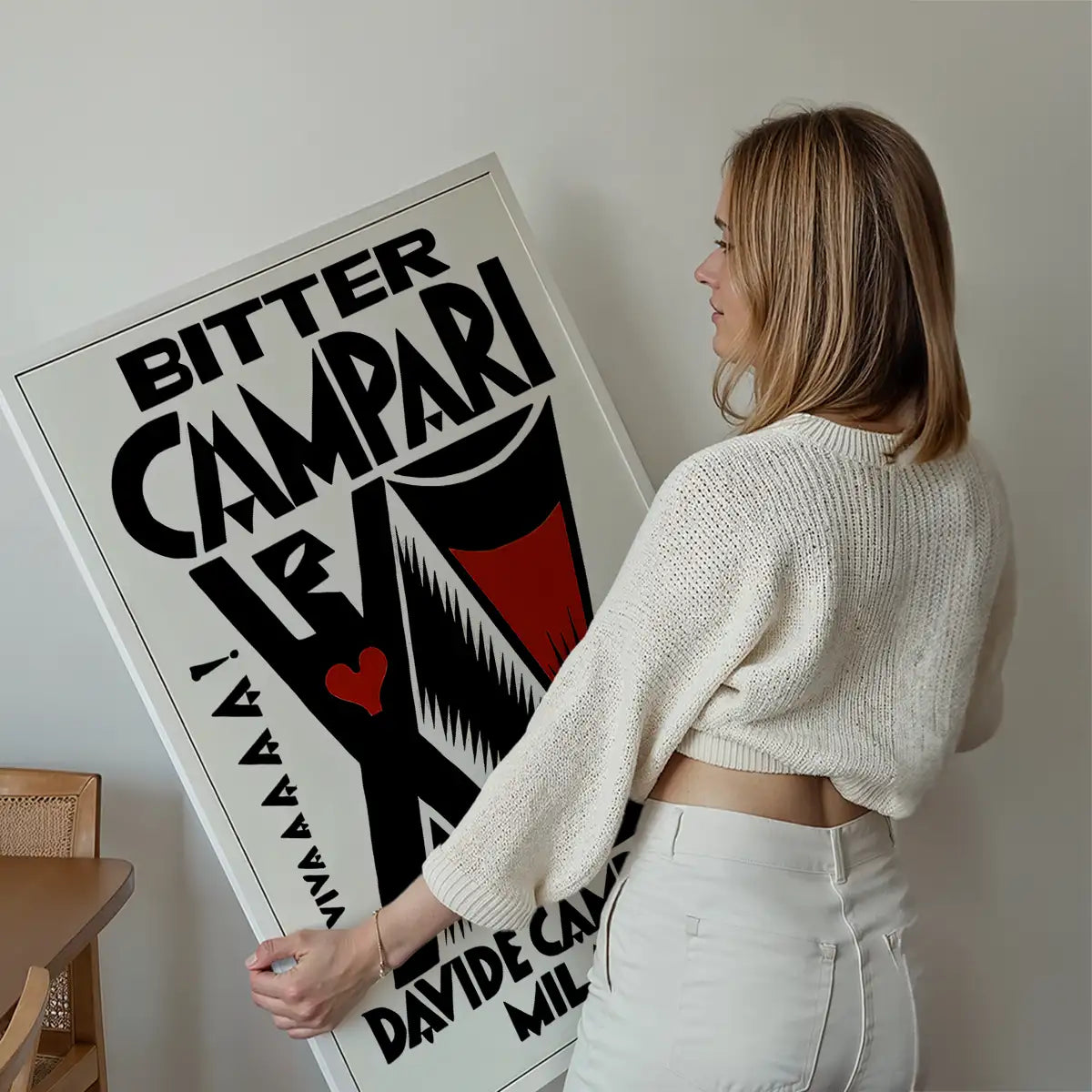 Vintage Bitter Campari Black & White Milano Print