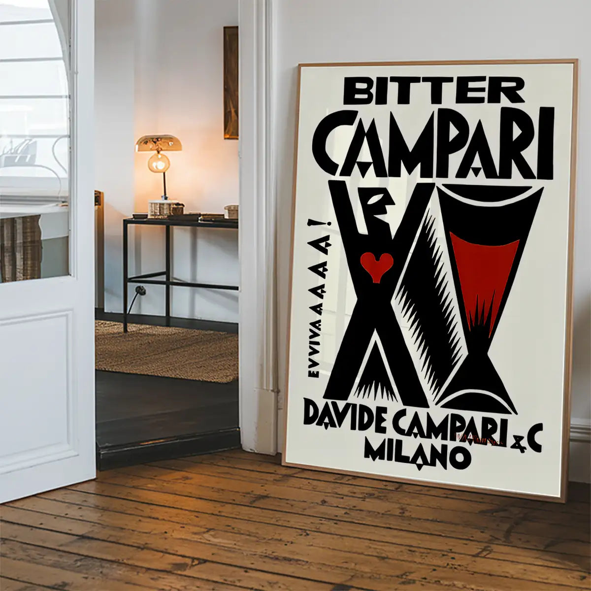 Vintage Bitter Campari Black & White Milano Print