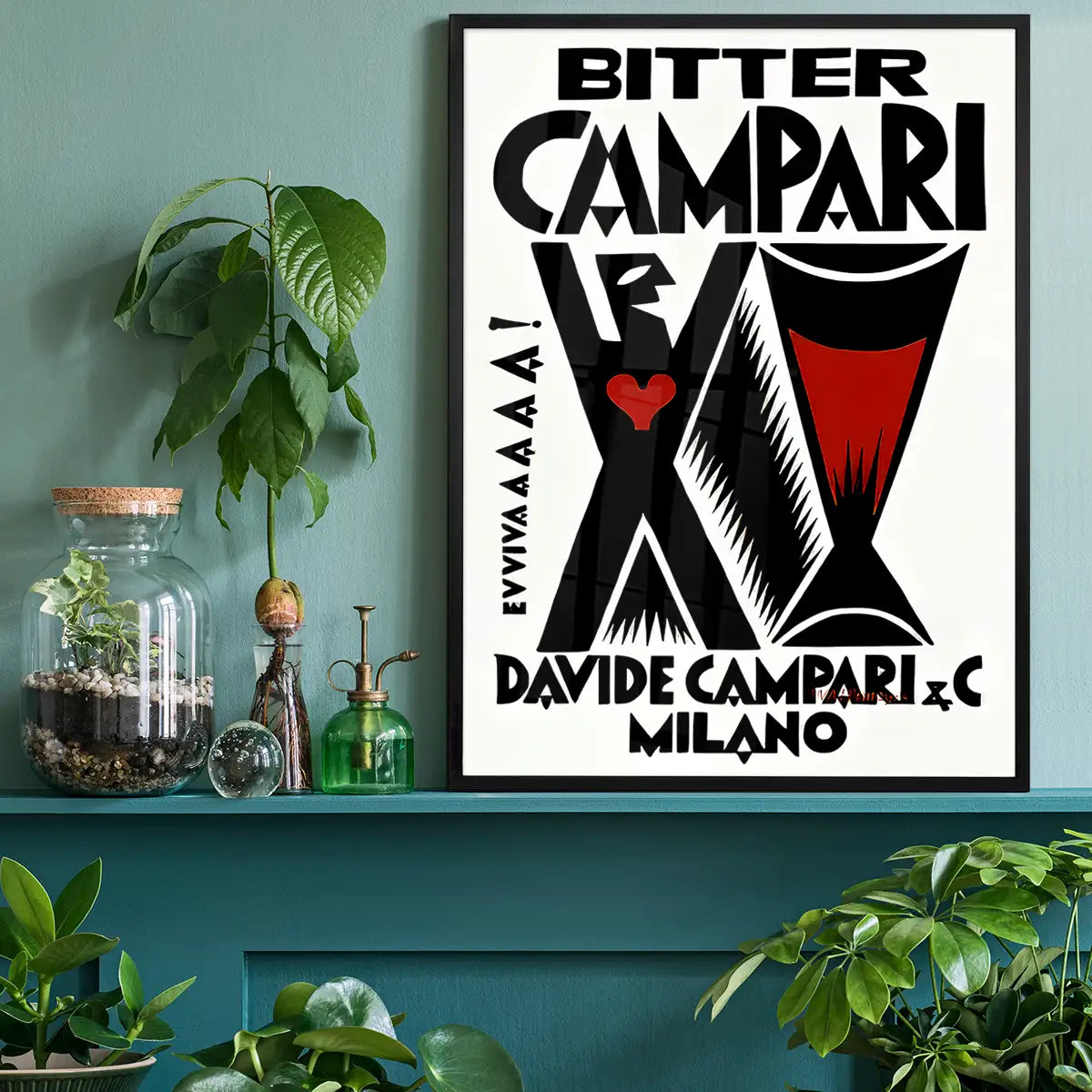 Vintage Bitter Campari Black & White Milano Print