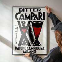 Vintage Bitter Campari Black & White Milano Print