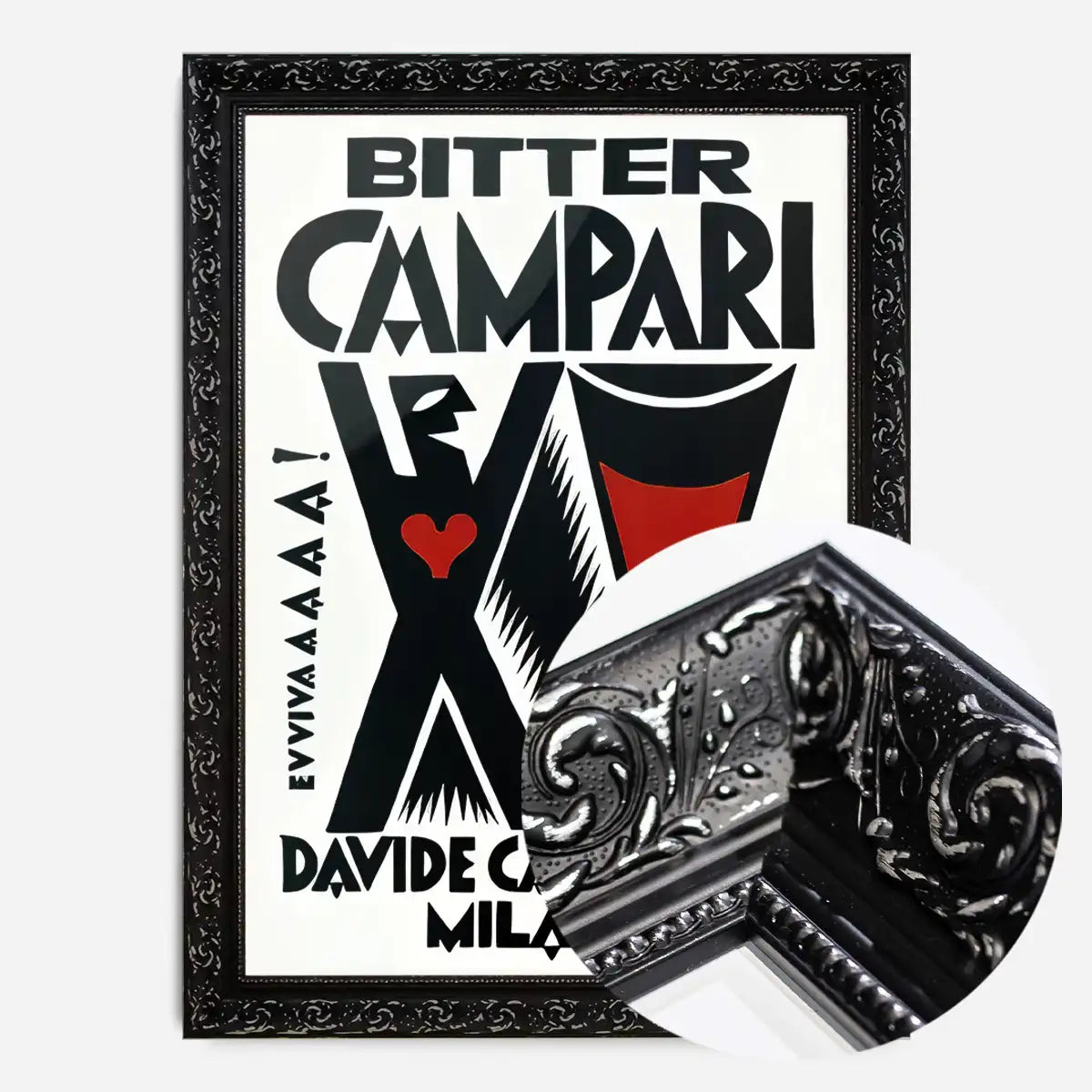 Vintage Bitter Campari Black & White Milano Print