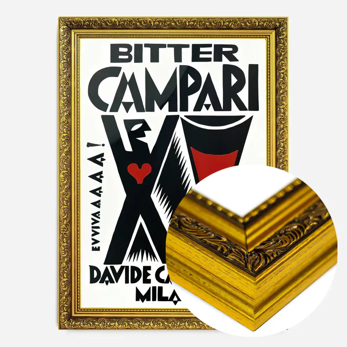 Vintage Bitter Campari Black & White Milano Print