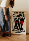 Vintage Bitter Campari Black & White Milano Print