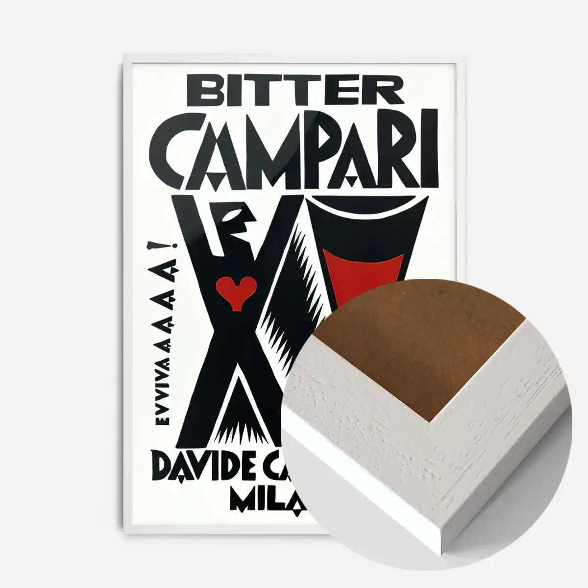 Vintage Bitter Campari Black & White Milano Print