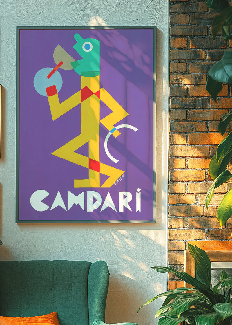 Vintage Purple Campari Drinks Poster