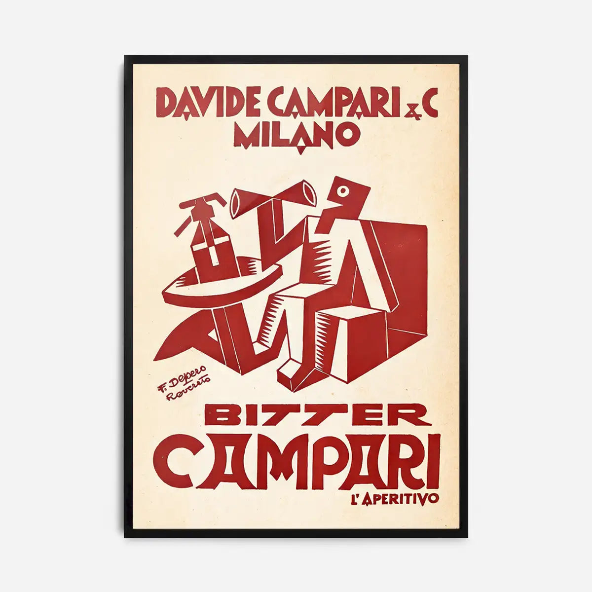 Vintage Red Campari Drinks Poster