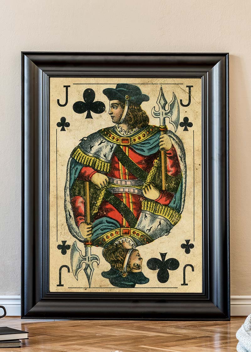 Vintage Playing Card Print - Jack of Clubs