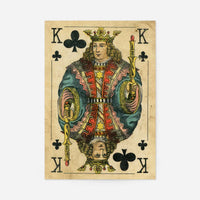 Vintage Playing Card Print - King of Clubs
