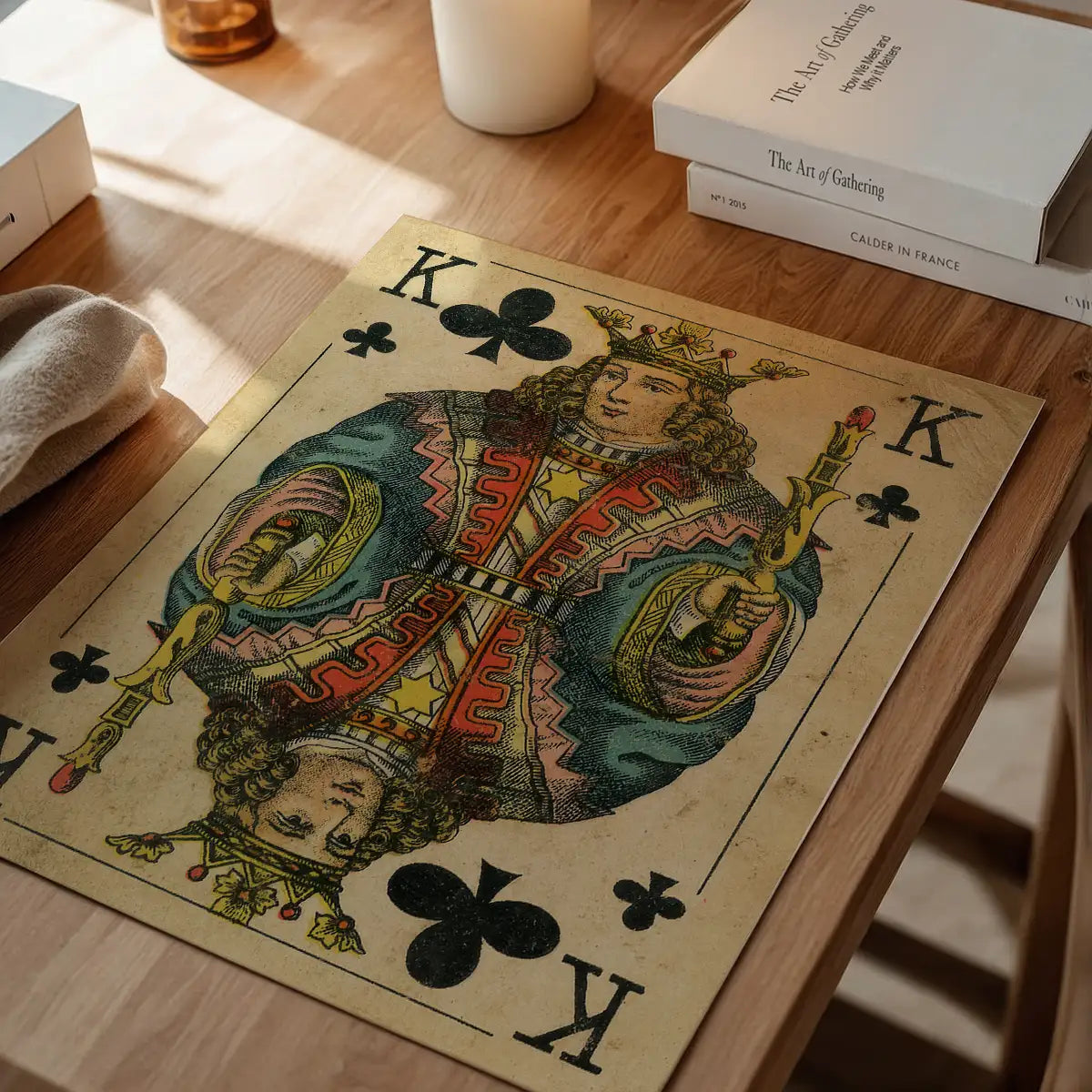 Vintage Playing Card Print - King of Clubs