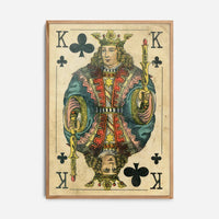 Vintage Playing Card Print - King of Clubs
