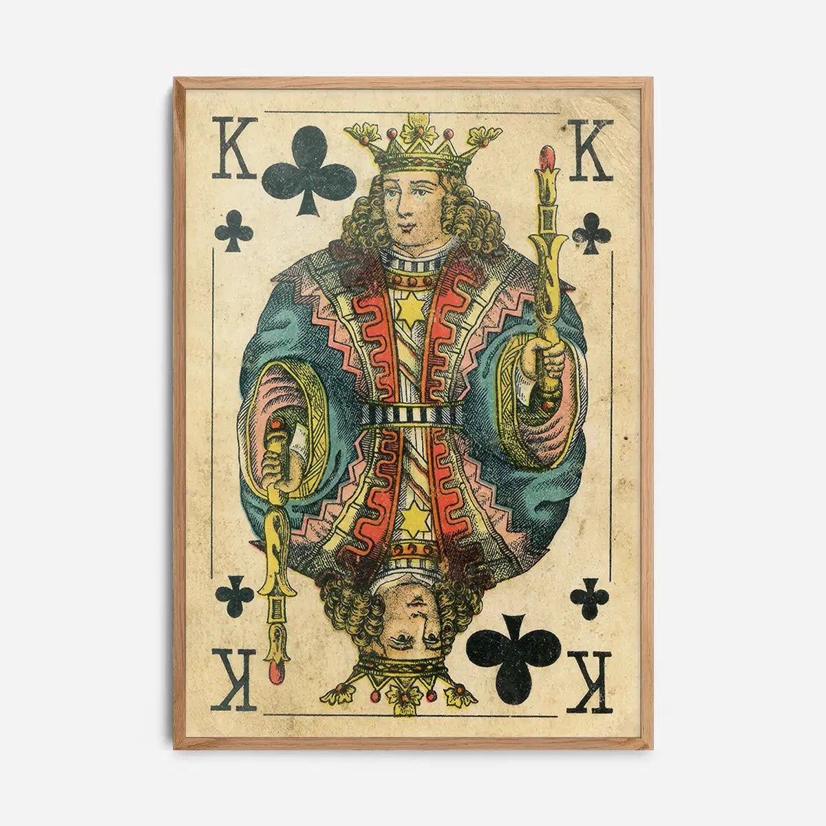 Vintage Playing Card Print - King of Clubs