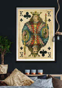 Vintage Playing Card Print - King of Clubs