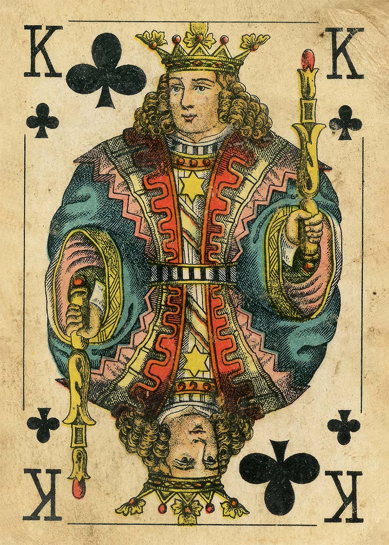 Vintage Playing Card Print - King of Clubs