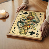 Vintage Playing Card Print - Queen of Clubs