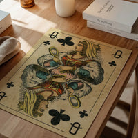 Vintage Playing Card Print - Queen of Clubs