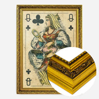 Vintage Playing Card Print - Queen of Clubs