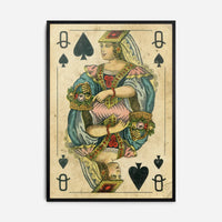 Vintage Playing Card Print - Queen of Spades