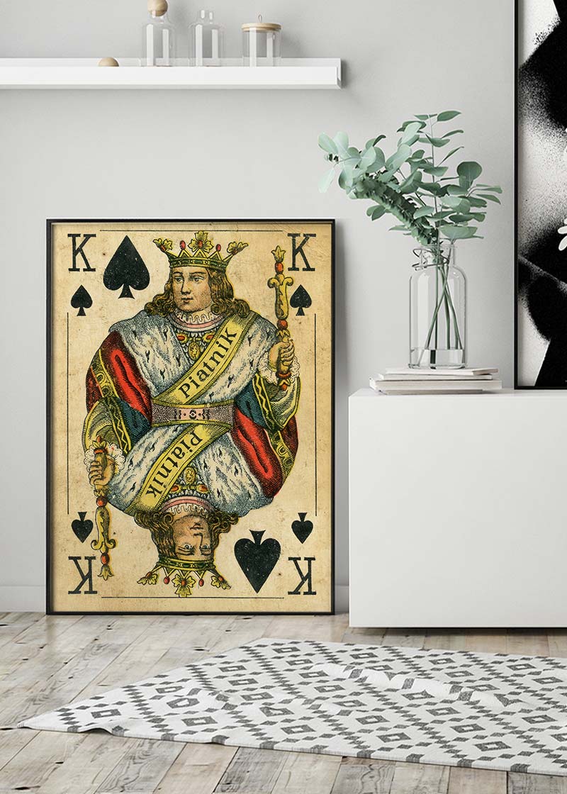 Vintage Playing Card Print - King of Spades