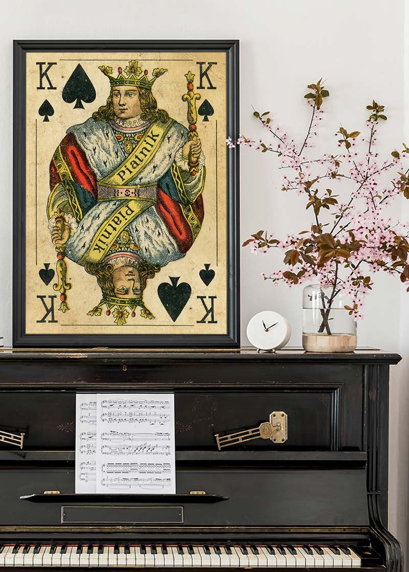Vintage Playing Card Print - King of Spades