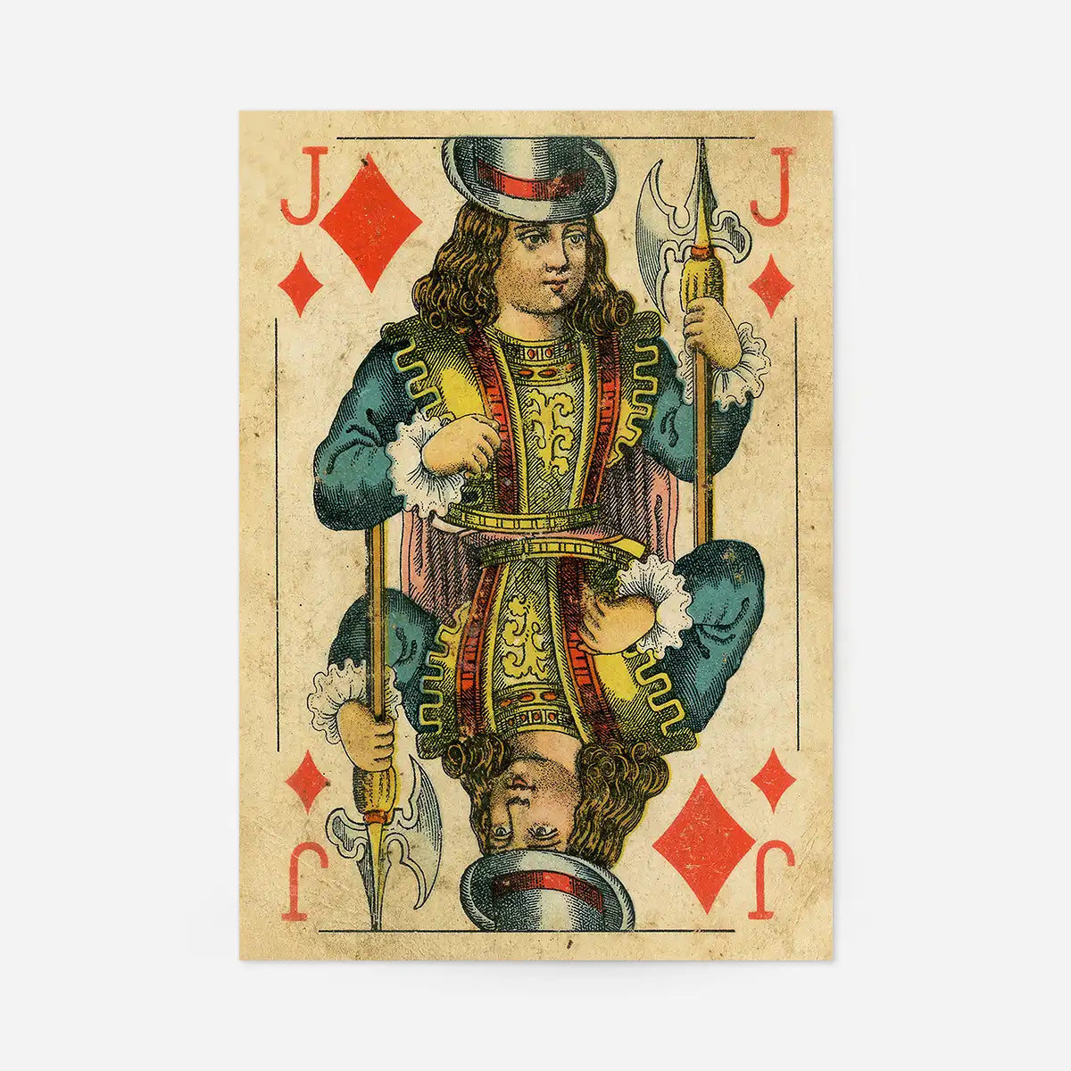Vintage Playing Card Print - Jack of Diamonds