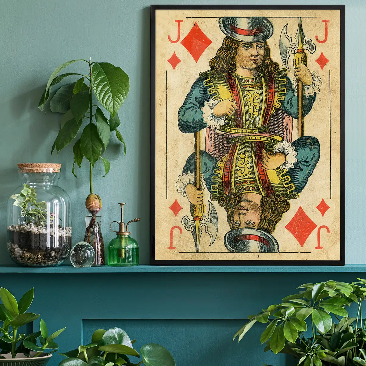 Vintage Playing Card Print - Jack of Diamonds