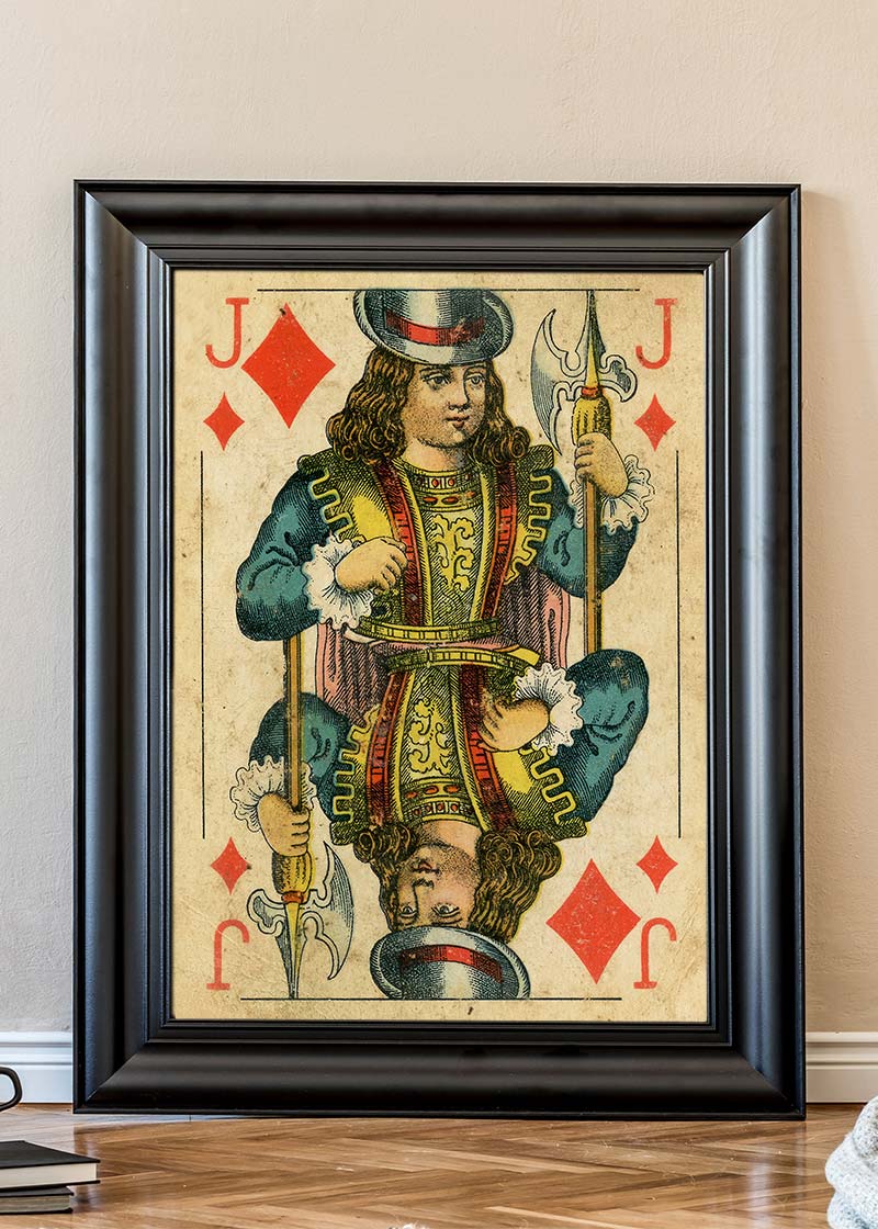 Vintage Playing Card Print - Jack of Diamonds