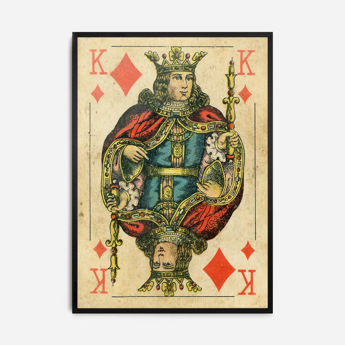 Vintage Playing Card Print - King of Diamonds