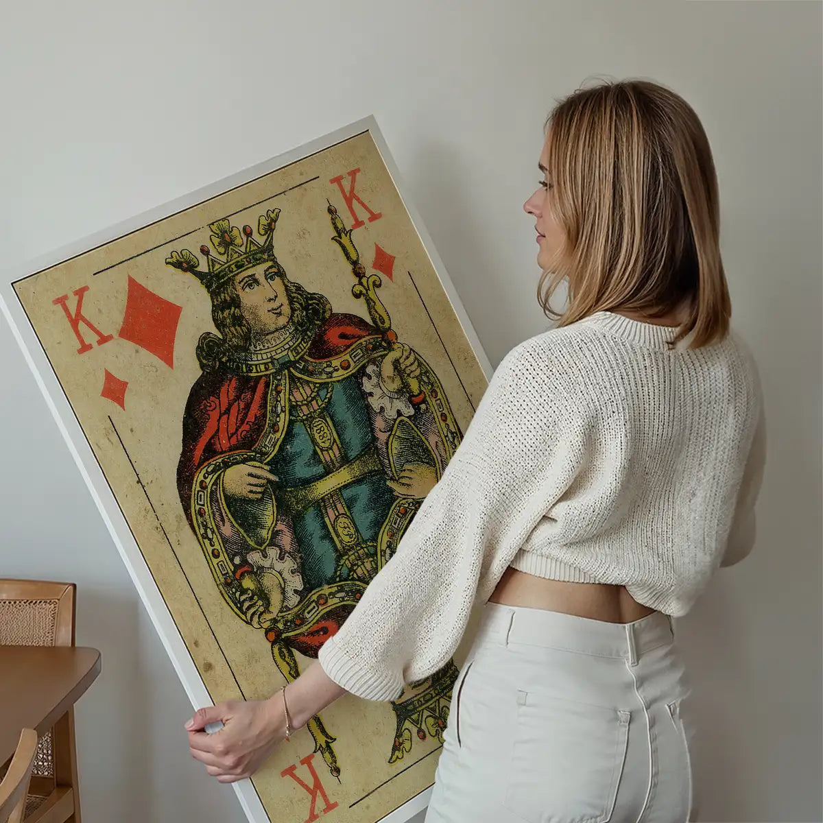 Vintage Playing Card Print - King of Diamonds