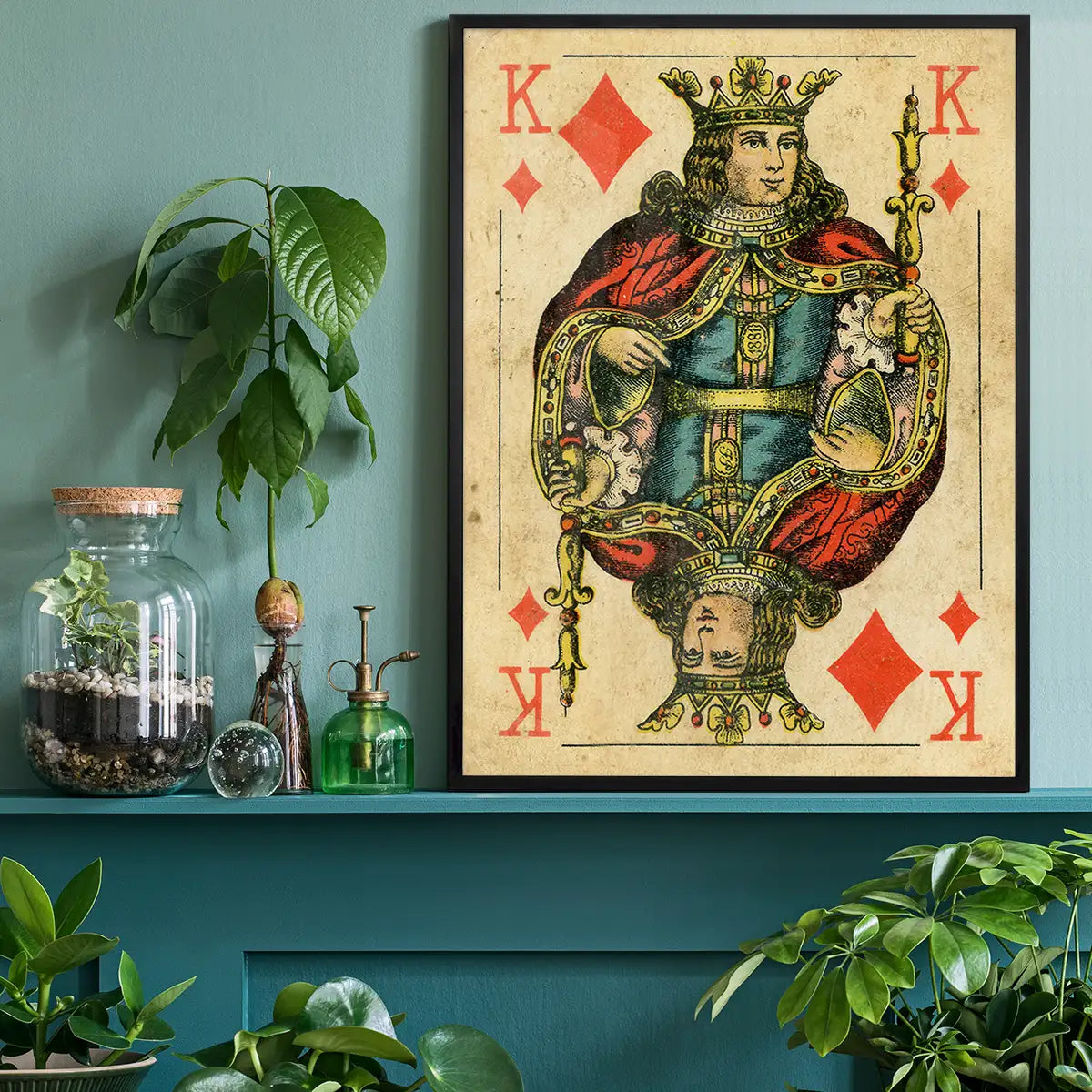 Vintage Playing Card Print - King of Diamonds