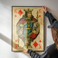 Vintage Playing Card Print - King of Diamonds