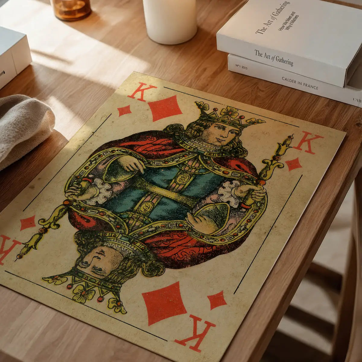Vintage Playing Card Print - King of Diamonds