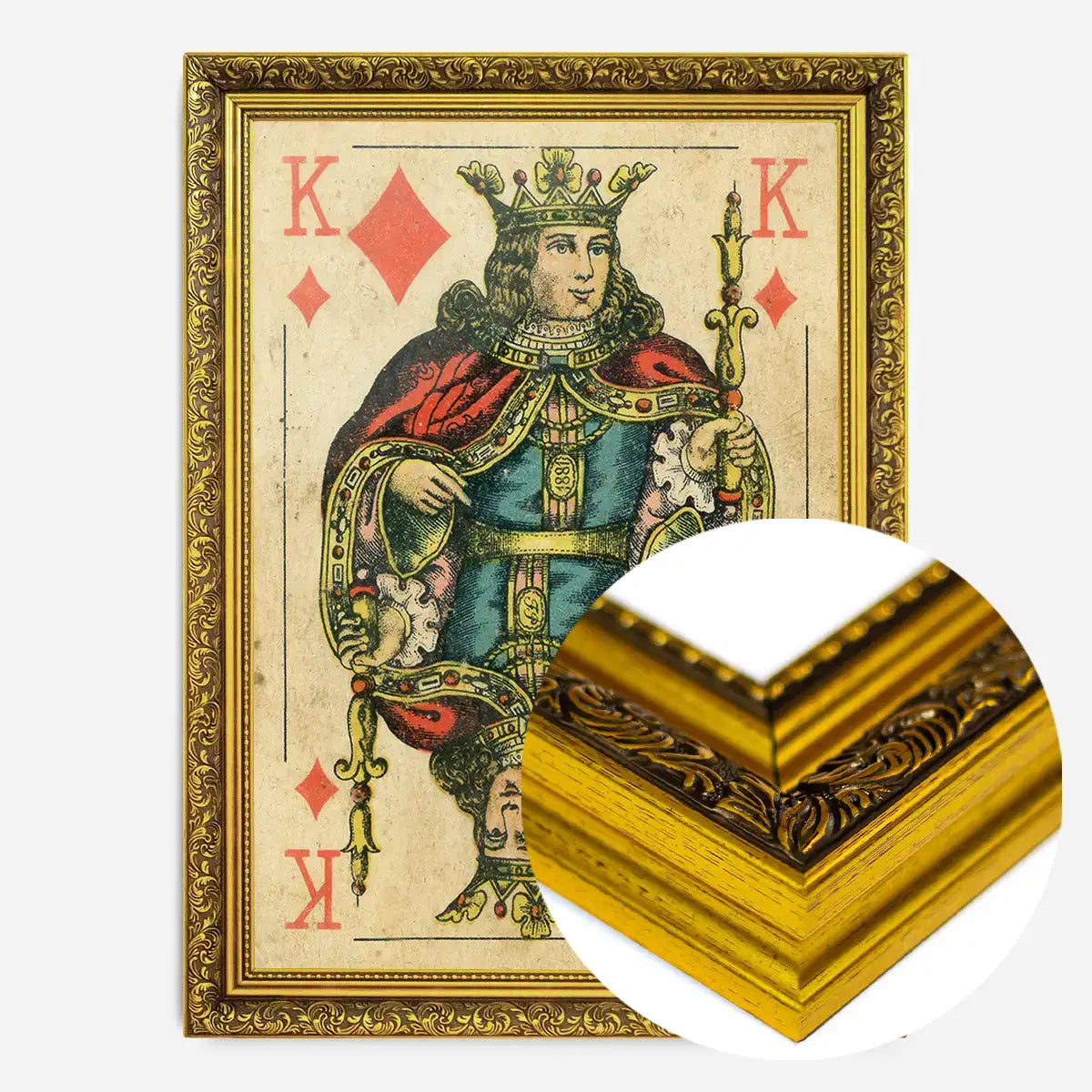 Vintage Playing Card Print - King of Diamonds