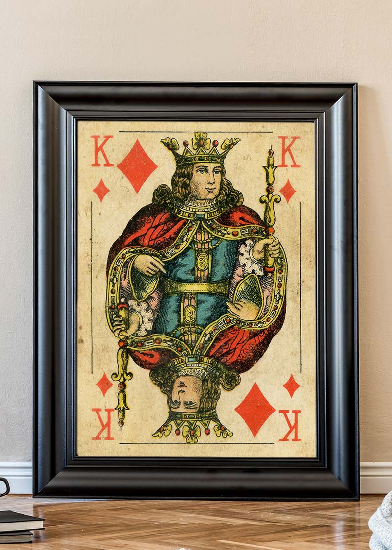 Vintage Playing Card Print - King of Diamonds
