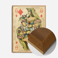 Vintage Playing Card Print - Queen of Diamonds
