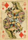 Vintage Playing Card Print - Queen of Diamonds